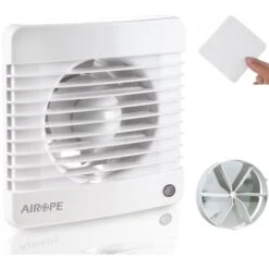 AIROPE-SILENTA-125 Mm Ventilateur, VMC,Extracteur D'air Avec Clapet Anti-retour + Moustiquaire Intégré,9.1 W,dB(A) 31,VMC Pour Salle De Bain,cuisine,bureau,WC,silencieux,Garantie 5 ANS