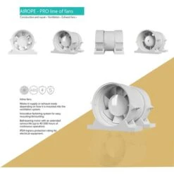AIROPE-PRO-125 Mm Extracteur Ventilateur D'Air,Conduit En Ligne, Économe En Énergie, Pour Salle De Bain,WC,Toilette,Tente,Serre,Cuisine, Garage,Refroidissement, D'évacuation,Booster,Garantie 5 ANS -Atlantic Magasin 88768736 4