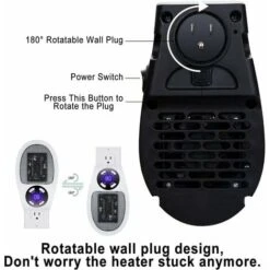 2pièces 500 Watts Chauffage Soufflant Ceramique Mini Chauffage Soufflant Chauffage Dappoint éConomique Portable Chauffage Sur Prise Avec Thermostat Et Minuterie, Pour Bureau, Chambre, Salon （blanche-a -Atlantic Magasin 88884523 4