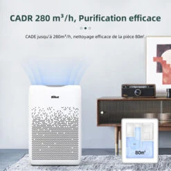 Aiibot Purificateur D’Air, Purificateurs D'Air Avec 2 Filtres HEPA H13 Et Charbon Actif, Sans Ozone, Ioniseur D’Air Maison Silencieux, Eliminer La Poussière, Les Poils D’Animaux, Le Pollen, Les Allerg -Atlantic Magasin 88940958 3
