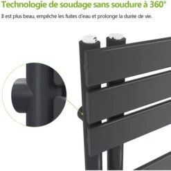 S'AFIELINA Sèche-serviettes Eau Chaude Radiateur Eau Chaude En Acier Anthracite 1599x600mm 958 Watt -Atlantic Magasin 89108841 4