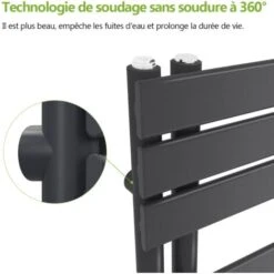 S'AFIELINA Sèche-serviettes Eau Chaude Radiateur Eau Chaude En Acier Anthracite 1599x400mm 684 Watt -Atlantic Magasin 89108863 4