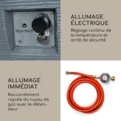 Chauffage à Gaz - Blumfeldt Vitina - 40.000btu/13kw - Couverture Brûleur En Acier Inoxydable - Gris -Atlantic Magasin 89223170 5