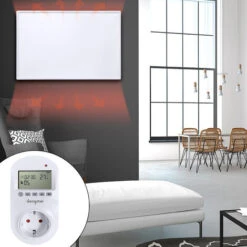 Panneau Rayonnant 600W Chauffage Infrarouge En Cristal De Carbone à Distance Avec Thermostat Numérique, Incl.TÜV GS HENGMEI -Atlantic Magasin 90040796 3