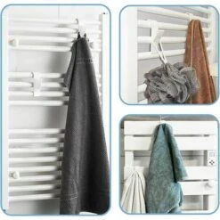 Rabais Lot De 8 Crochets Pour Sèche-serviettes Chauffants Pour Salle De Bain, Cuisine, Toilettes -Atlantic Magasin 90096020 3