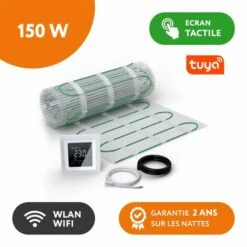 EcoPRO-150 Kit Carrelage, Pierre, Chape 150 W/m² + Thermostat MCS 750 WiFi Blanc 1.5 M²