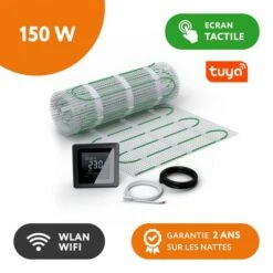 EcoPRO-150 Kit Carrelage, Pierre, Chape 150 W/m² + Thermostat MCS 750 WiFi Noir 3.5 M²