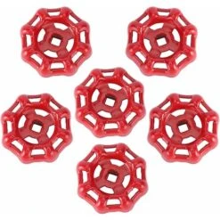 6 Pcs Robinet Poignée Vanne Interrupteur Poignée,Remplacement Vanne à Vanne Volant Tuyaux De Robinet De Rechange En Fonte Ronde Bouton Meuble Tiroir Porte Placard Volant Rouge 66cm