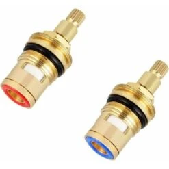 2Pcs Cartouche Ceramique Mitigeur, Laiton Résistant Corrosion Joint Tete, Robinet Ceramique Universel Antidéflagrant, Haut Pour Rechange Robinet De Bain Cuisine, Salle De Bain(1 Bleu + 1 Rouge)