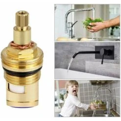 2Pcs Cartouche Ceramique Mitigeur, Laiton Résistant Corrosion Joint Tete, Robinet Ceramique Universel Antidéflagrant, Haut Pour Rechange Robinet De Bain Cuisine, Salle De Bain(1 Bleu + 1 Rouge) -Atlantic Magasin 90519916 4