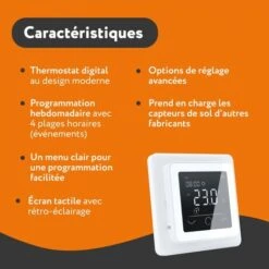 AluPRO 150 - Kit Sols Flottants 150 W/m² + Thermostat TP 750 Tactile Blanc 1.0 M² -Atlantic Magasin 90536690 4