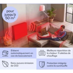 Radiateur à Huile - Klarstein Sanford Smart - 2500 W - Minuterie - Ecran LED - Commande Tactile Par App - Noir -Atlantic Magasin 90585761 5