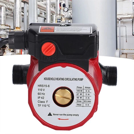 Pompe De Circulation De Chauffage, Pompe De Circulation Chauffage Eau Chaude Accessoires De Surpression Domestique Prise Américaine Mètres 65L/min Pompes à Eau, Pour Système De(rouge) 4 Pompe De Circulation De Chauffage, Pompe De Circulation Chauffage Eau Chaude Accessoires De Surpression Domestique Prise Américaine Mètres 65L/min Pompes à Eau, Pour Système De(rouge) – Image 4