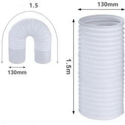Tuyau De Climatiseur Mobile Allongé, Tuyau D'échappement De Climatiseur Portable, Résistant à La Chaleur Et à La Corrosion, Adapté Aux Climatiseurs, Déshumidificateurs, Sèche-linge ([gaucher] 130 Mm