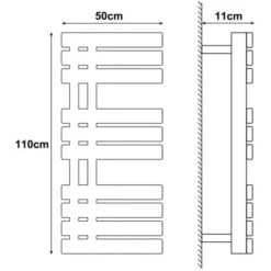 Porte Serviette Electrique, 500x1100mm Chauffe Serviette Thermostatique Intelligent, Mural Radiateur Salle De Bain, Serviettes Chauffant Seche, économie D'énergie, Affichage LED, Noir, Droite -Atlantic Magasin 91754112 5