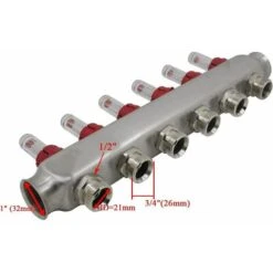 Collecteur Plancher Chauffant 2 3 4 5 6 7 8 9 10 11 12 Departs Con Debimetre Chaufffage Au Sol Pour Tube Multicouche Plomberie Pex (2 Departs) -Atlantic Magasin 92073040 4