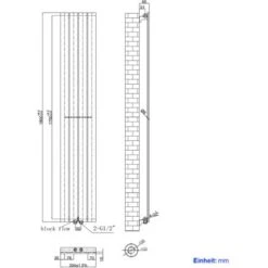 EMKE Radiateur Eau Chaude En Acier, 180x30cm, Tube Plat Vertical Monocouche, Convient Pour 8,4 M² Blanc 627W -Atlantic Magasin 92440116 5