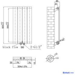 EMKE Radiateur Eau Chaude En Acier, 60x30cm, Tube Plat Horizontal Monocouche Blanc 233W 9 EMKE Radiateur Eau Chaude En Acier, 60x30cm, Tube Plat Horizontal Monocouche Blanc 233W -Atlantic Magasin 92440138 5