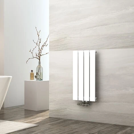 EMKE Radiateur à Eau Chaude, Radiateur Plat Seule Couche Connexion Centrale, Montage Mural Vertical Design, Blanc 60x30cm 1 EMKE Radiateur à Eau Chaude, Radiateur Plat Seule Couche Connexion Centrale, Montage Mural Vertical Design, Blanc 60x30cm