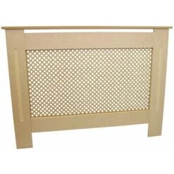 MonsterShop Cache Radiateur à Motif Grillagé En MDF Naturel Personnalisable De 111,5cm De Large X 82cm De Haut X 18,8cm De Profondeur