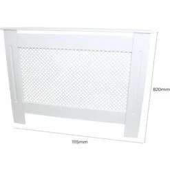 MonsterShop Cache Radiateur à Motif Grillagé En MDF Blanc De 111,5cm De Large X 82cm De Haut X 18,8cm De Profondeur -Atlantic Magasin 9286094 4