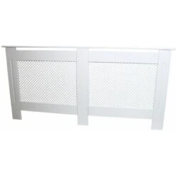 MonsterShop Cache Radiateur à Motif Grillagé En MDF Blanc De 172cm De Large X 82cm De Haut X 18,8cm De Profondeur