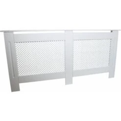 MonsterShop Cache Radiateur à Motif Grillagé En MDF Blanc De 172cm De Large X 82cm De Haut X 18,8cm De Profondeur -Atlantic Magasin 9286096 4