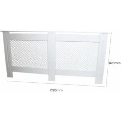 MonsterShop Cache Radiateur à Motif Grillagé En MDF Blanc De 172cm De Large X 82cm De Haut X 18,8cm De Profondeur -Atlantic Magasin 9286096 5