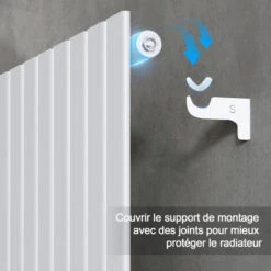 Meykoers Support Pour Radiateur Blanc Support Mur Kit Montage 7 Meykoers Support Pour Radiateur Blanc Support Mur Kit Montage -Atlantic Magasin 94563096 4