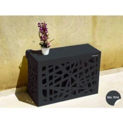 Cache Climatisation Amazonian Gris Anthracite RAL7016 - Taille Petit - L 100 X H 70 X P 50 Cm