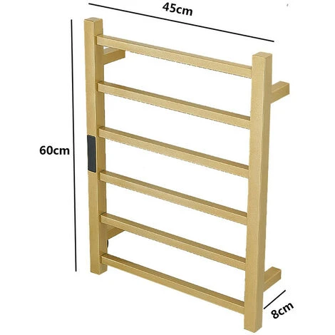 Radiateur Sèche-Serviette Électrique Chauffe-Serviettes Pour Salle De Bain, Mural Avec Minuterie Porte-Serviettes Chauffant Thermostatique En Acier Inoxydable 304 60X45cm Hardwired 5 Radiateur Sèche-Serviette Électrique Chauffe-Serviettes Pour Salle De Bain, Mural Avec Minuterie Porte-Serviettes Chauffant Thermostatique En Acier Inoxydable 304 60X45cm Hardwired – Image 5