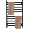 Sèche-Serviette Électrique Chauffe-Serviettes, Avec Minuterie 1-8H, Porte-Serviettes Chauffant Avec Contrôle De La Température, Étendoir Chauffant Mural Noir Mat 10 Barres, Hardwired