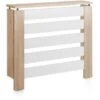 TOPKIT Couverture De Radiateur Victoria 3092 90 Cm De Large Petit Cache-radiateur Design élégant Chêne Blanc