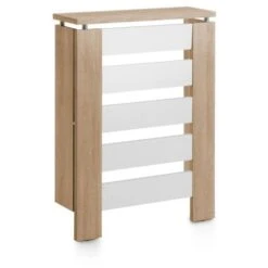 TOPKIT Couverture De Radiateur Victoria 3062 60 Cm De Large Petit Cache-radiateur Design élégant Chêne Blanc