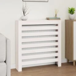 Cache-radiateur Moderne - Équipement Pour Radiateur Blanc 79,5x19x84 Cm Bois Massif De Pin BV931050 - BonneVie