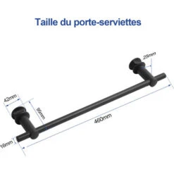 Meykoers Anthracite Porte-serviettes De Barre Portante, Tringle à Vêtements 460mm Pour Radiateur Sèche-serviettes -Atlantic Magasin 95232588 5