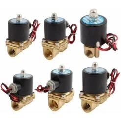 Normal Fermé Électrique Électrovanne Eau Air Laiton N / C， 1"（2W250-25）AC 220V DC 12V-24V -Atlantic Magasin 95377740 4