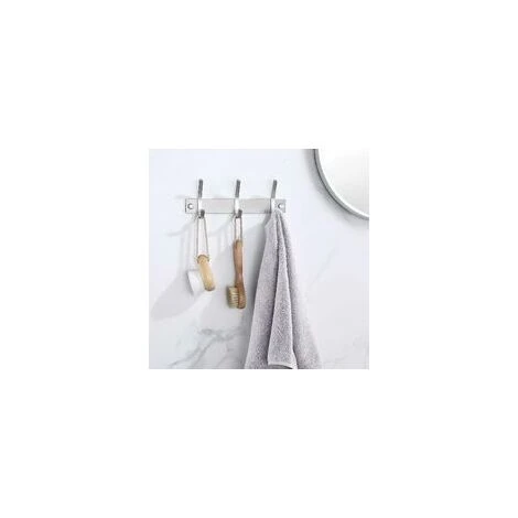 Patère Murale Porte-manteau Crochet à Serviette Sur Rail Crochets à Serviette En Acier Inoxydable 304 à 3 Crochets à La Rouille Brossé Fixé Au Mur, AH203H3-2 3 Patère Murale Porte-manteau Crochet à Serviette Sur Rail Crochets à Serviette En Acier Inoxydable 304 à 3 Crochets à La Rouille Brossé Fixé Au Mur, AH203H3-2 – Image 3