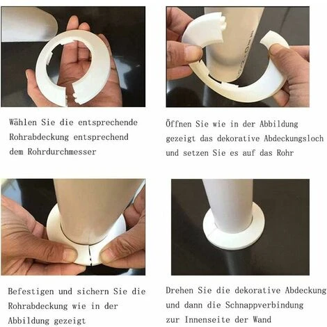 Rosace Radiateur Cache Tuyau Pour Radiateur Chauffage Plomberie Couvercle De Trou Mural Sol 16 Mm / 20 Mm / 25 Mm 24Pcs(Blanc) 4 Rosace Radiateur Cache Tuyau Pour Radiateur Chauffage Plomberie Couvercle De Trou Mural Sol 16 Mm / 20 Mm / 25 Mm 24Pcs(Blanc) – Image 4