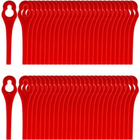 100pcs Lames En Plastique De Rechange Pour Coupe Bordure Lame De Tondeuse à Gazon Lames Pour Débroussailleuse Sans Fil Lames De Coupe De Remplacement Pour Jardin Pelouse (L83 Rouge 10×5mm) 1 100pcs Lames En Plastique De Rechange Pour Coupe Bordure Lame De Tondeuse à Gazon Lames Pour Débroussailleuse Sans Fil Lames De Coupe De Remplacement Pour Jardin Pelouse (L83 Rouge 10×5mm)