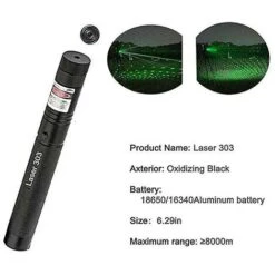 Pointeurs Laser 10000m 532nm Pointeur Laser Vert Visée Laser Mise Au Point Réglable Haute Puissance 303 Pas De Chargeur Pas De Batterie -Atlantic Magasin 96762890 4