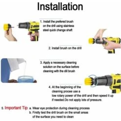 4 Pièces Brosse De Nettoyage Perceuse Électrique - Épurateur électrique Pour Brosse De Nettoyage Pour Le Nettoyage De Salles De Bains, Dalles De Piscine, Briques, Céramique (Perceuse Non Incluse) -Atlantic Magasin 96762902 5