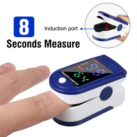 Oxymètre De Doigt Professionnel , Oxymètre De Pouls Électronique Numérique Avec Moniteur De Fréquence Cardiaque, Ecran LED-Étui/Lanière Inclus-Blanc Et Bleu 1 Oxymètre De Doigt Professionnel , Oxymètre De Pouls Électronique Numérique Avec Moniteur De Fréquence Cardiaque, Ecran LED-Étui/Lanière Inclus-Blanc Et Bleu