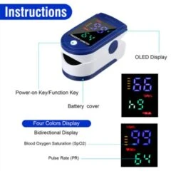 Oxymètre De Doigt Professionnel , Oxymètre De Pouls Électronique Numérique Avec Moniteur De Fréquence Cardiaque, Ecran LED-Étui/Lanière Inclus-Blanc Et Bleu 9 Oxymètre De Doigt Professionnel , Oxymètre De Pouls Électronique Numérique Avec Moniteur De Fréquence Cardiaque, Ecran LED-Étui/Lanière Inclus-Blanc Et Bleu -Atlantic Magasin 96762981 5