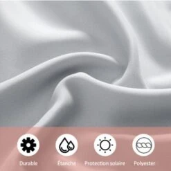 1 Panneau Rideau Extérieur Et Intérieur Bloquant Le Soleil Rideaux à Œillets D'Intimité Pour Pergola Porche Pavillon Jardin Pelouse Couloir, 132213Cm, Blanc -Atlantic Magasin 96762984 3