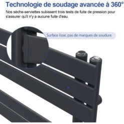 Meykoers Radiateur Sèche-serviette Eau Chaude 899x400mm Sèche-serviettes, Lames Plates Ouverture Latérale - Anthracite 7 Meykoers Radiateur Sèche-serviette Eau Chaude 899x400mm Sèche-serviettes, Lames Plates Ouverture Latérale - Anthracite -Atlantic Magasin 96789796 3