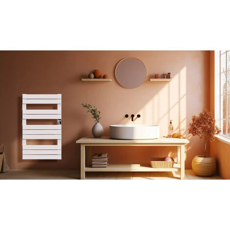 Sèche-serviette électrique Sans Fluide 500W H.101xL60cm Bestherm Hanae Blanc 4 Sèche-serviette électrique Sans Fluide 500W H.101xL60cm Bestherm Hanae Blanc – Image 4