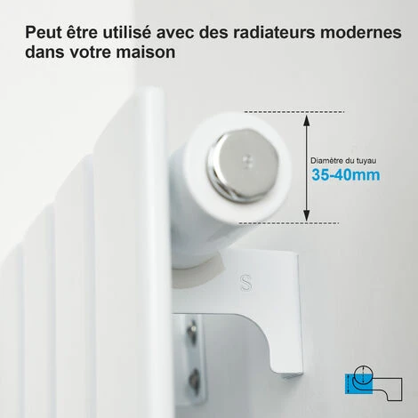 Heilmetz Support Pour Radiateur Support Mural Universel Pour Radiateur à Colonne Verticale Blanc 2 Heilmetz Support Pour Radiateur Support Mural Universel Pour Radiateur à Colonne Verticale Blanc – Image 2