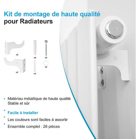 Heilmetz Support Pour Radiateur Support Mural Universel Pour Radiateur à Colonne Verticale Blanc 3 Heilmetz Support Pour Radiateur Support Mural Universel Pour Radiateur à Colonne Verticale Blanc – Image 3