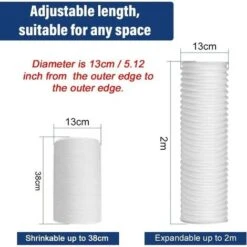 Tuyau Climatiseur Portable, PVC Souple, Diamètre 130 Mm, Longueur 1,5 M, Parfait Pour Les Systèmes De Climatisation, Sèche-linge Et Hottes Aspirantes -Atlantic Magasin 98639093 4